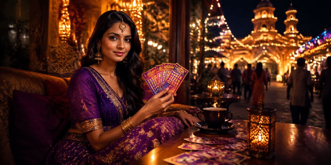Indian night market busy with lottery and entertainment